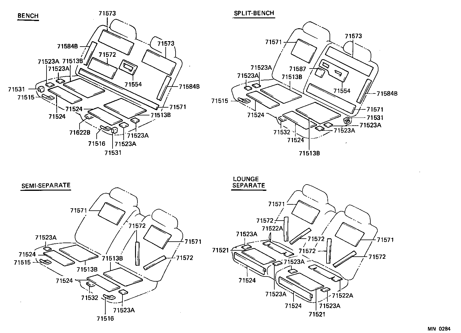 71630-30880 SPRING ASSY, FRONT SEAT BACK, RH(FOR SEPARATE TYPE) product image