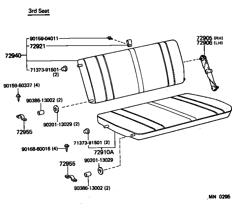 71015-30260 SPRING ASSY, REAR SEAT CUSHION product image