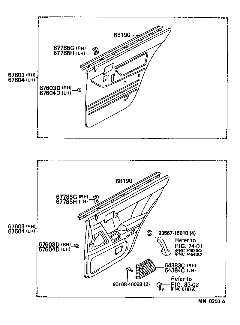 67003-91709 PANEL SUB-ASSY, REAR DOOR, RH product image