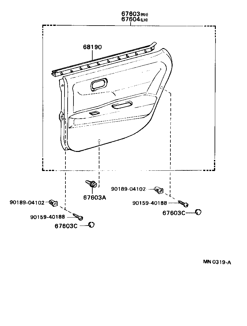 67004-20650 PANEL SUB-ASSY, REAR DOOR, LH product image