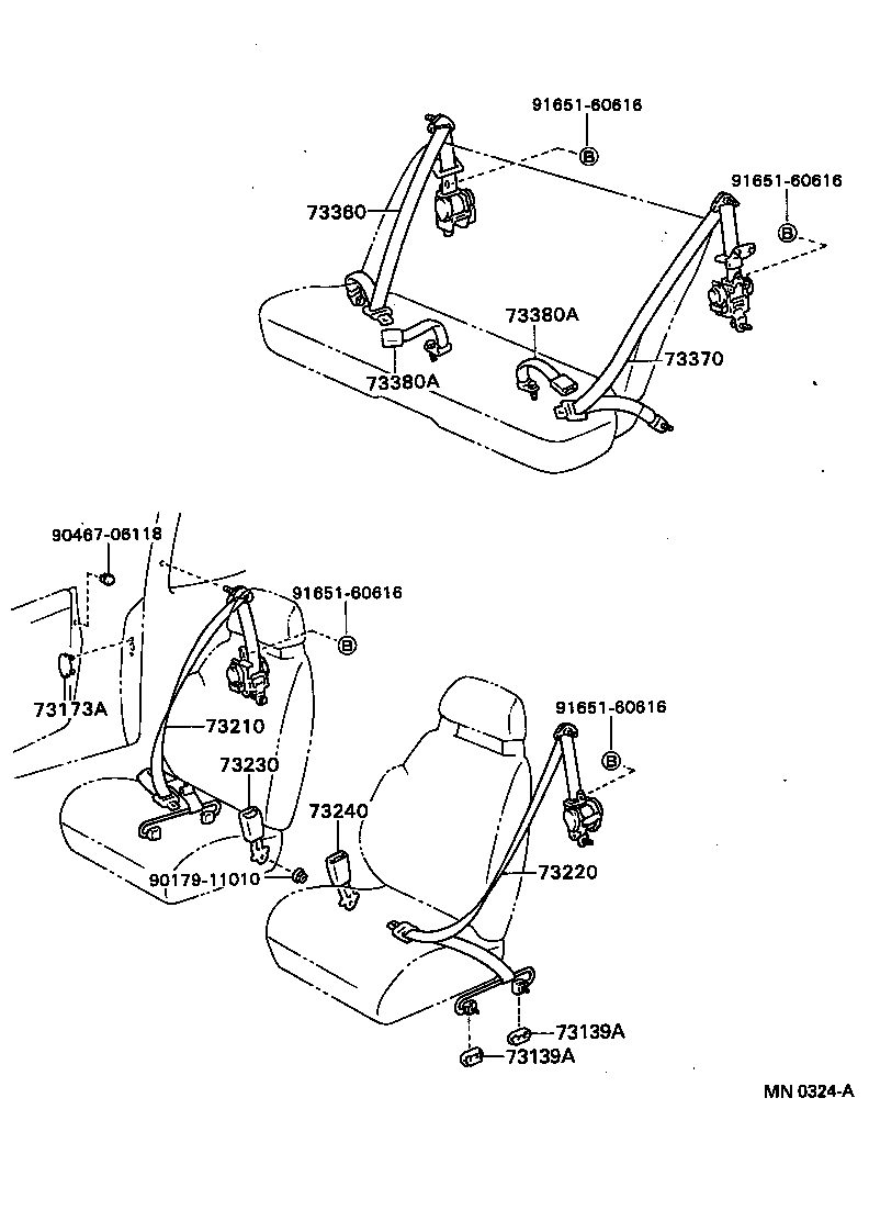 73240-20110-04 BELT ASSY, FRONT SEAT INNER, LH product image