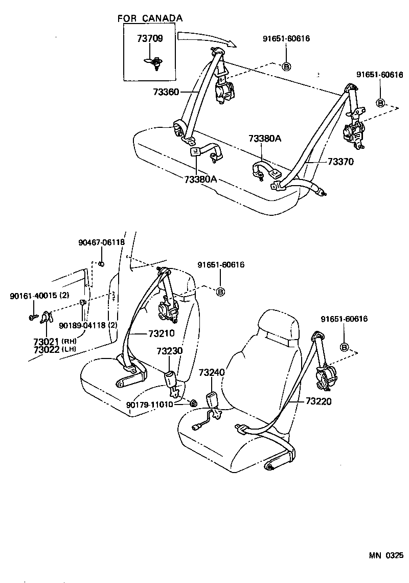 73240-20161-04 BELT ASSY, FRONT SEAT INNER, LH product image