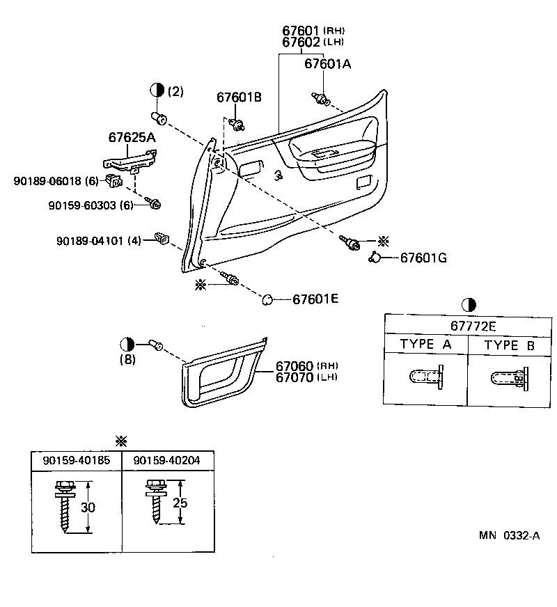 67862-95J04 WEATHERSTRIP, FRONT DOOR, LH product image