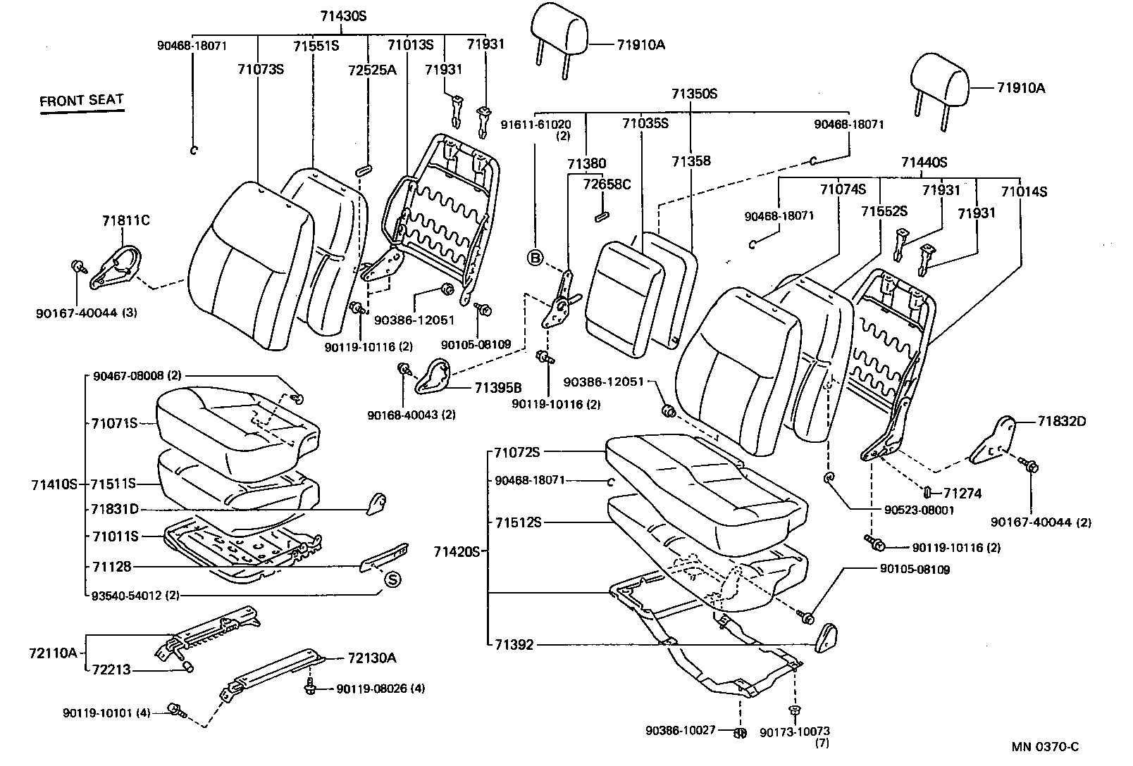 71012-95J18 FRAME SUB-ASSY, FRONT SEAT CUSHION, LH product image