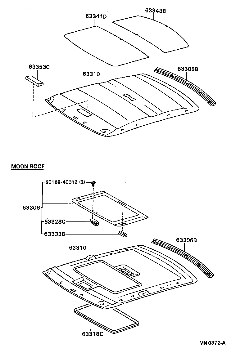 63353-20040 PAD, ROOF HEADLINING, CENTER product image