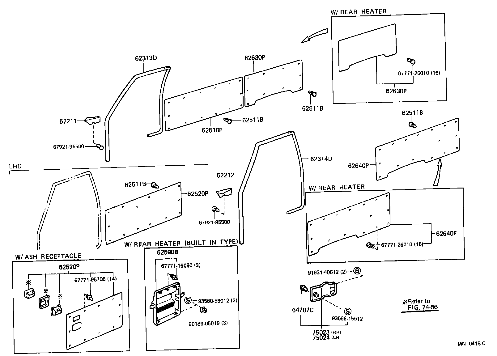 62520-95J10-B2 PANEL ASSY, QUARTER TRIM, FRONT LH product image