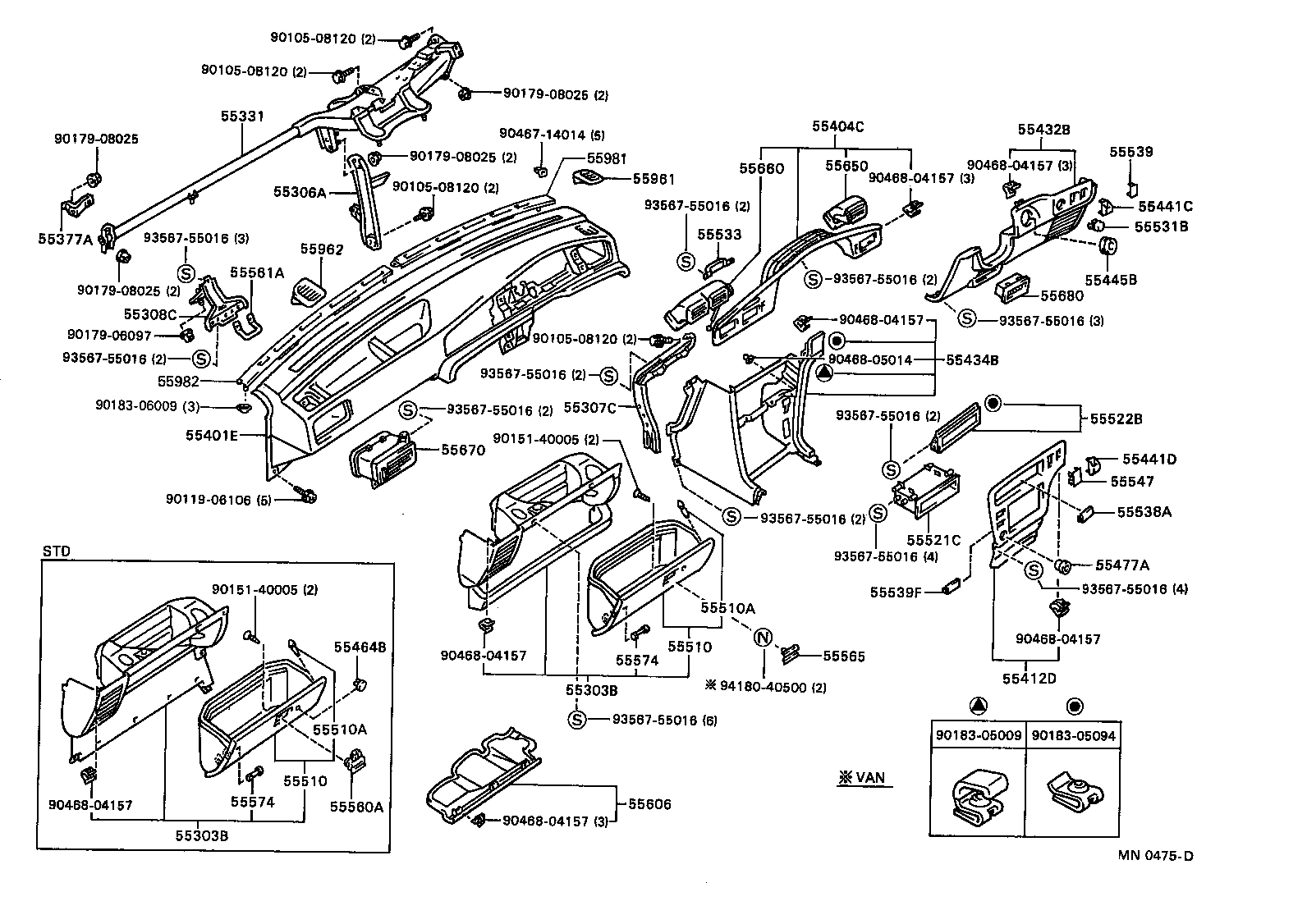 55660-20130 REGISTER ASSY, INSTRUMENT PANEL, NO.2 product image