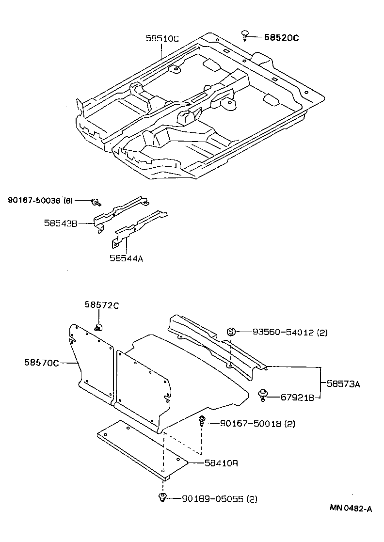 58544-20010 BRACKET, FLOOR CARPET, LH product image