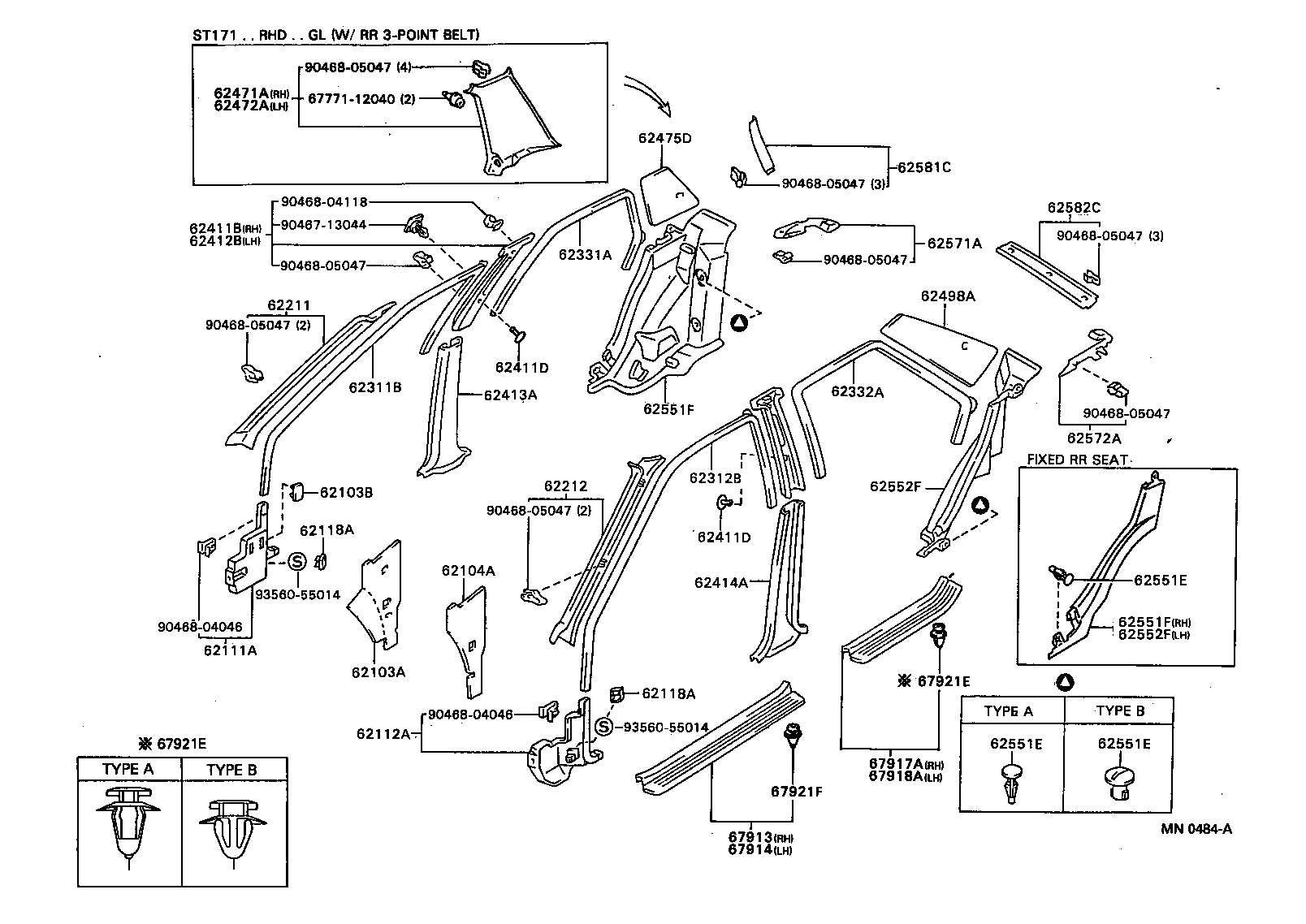 62332-95501-03 WEATHERSTRIP, REAR DOOR OPENING TRIM, LH product image