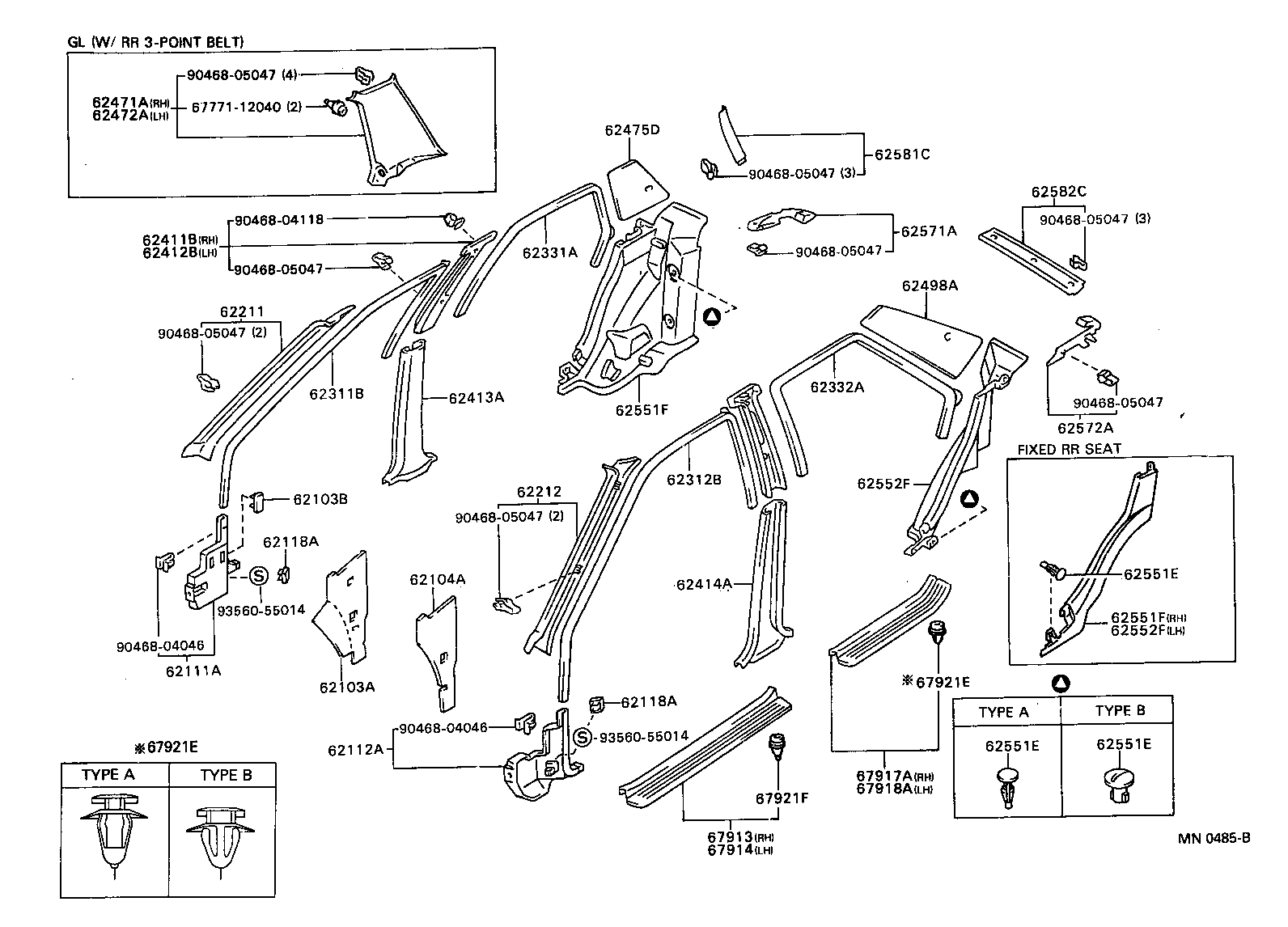 62105-20110 INSULATOR SUB-ASSY, COWL SIDE, RH product image
