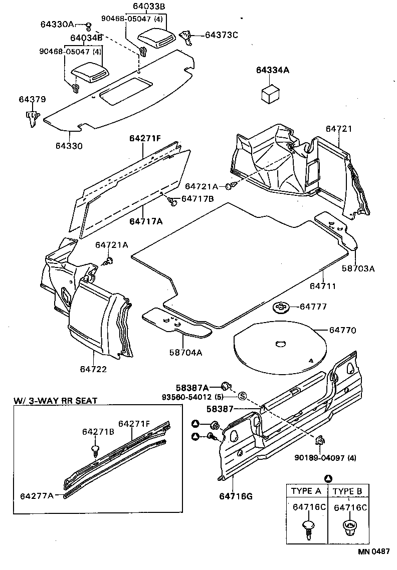 64722-20140-03 COVER, LUGGAGE COMPARTMENT TRIM, INNER LH product image