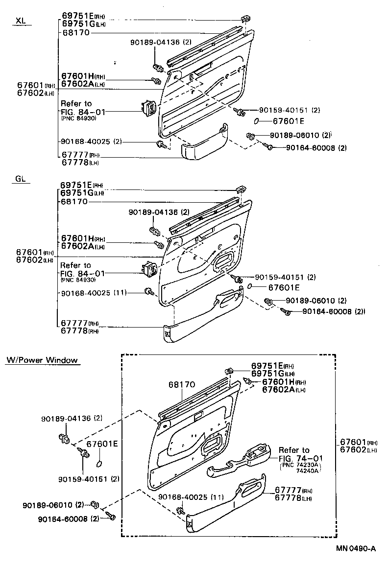 67002-20730 PANEL SUB-ASSY, FRONT DOOR, LH product image