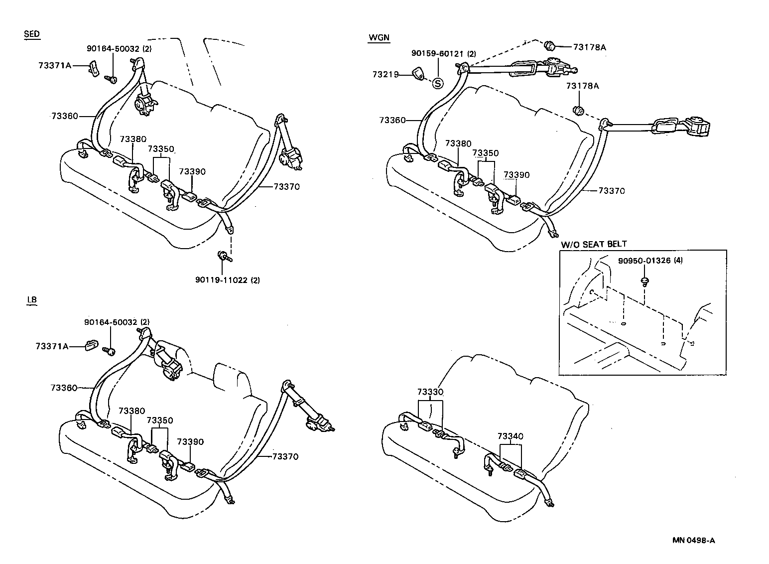 73240-20150-06 BELT ASSY, FRONT SEAT INNER, LH product image