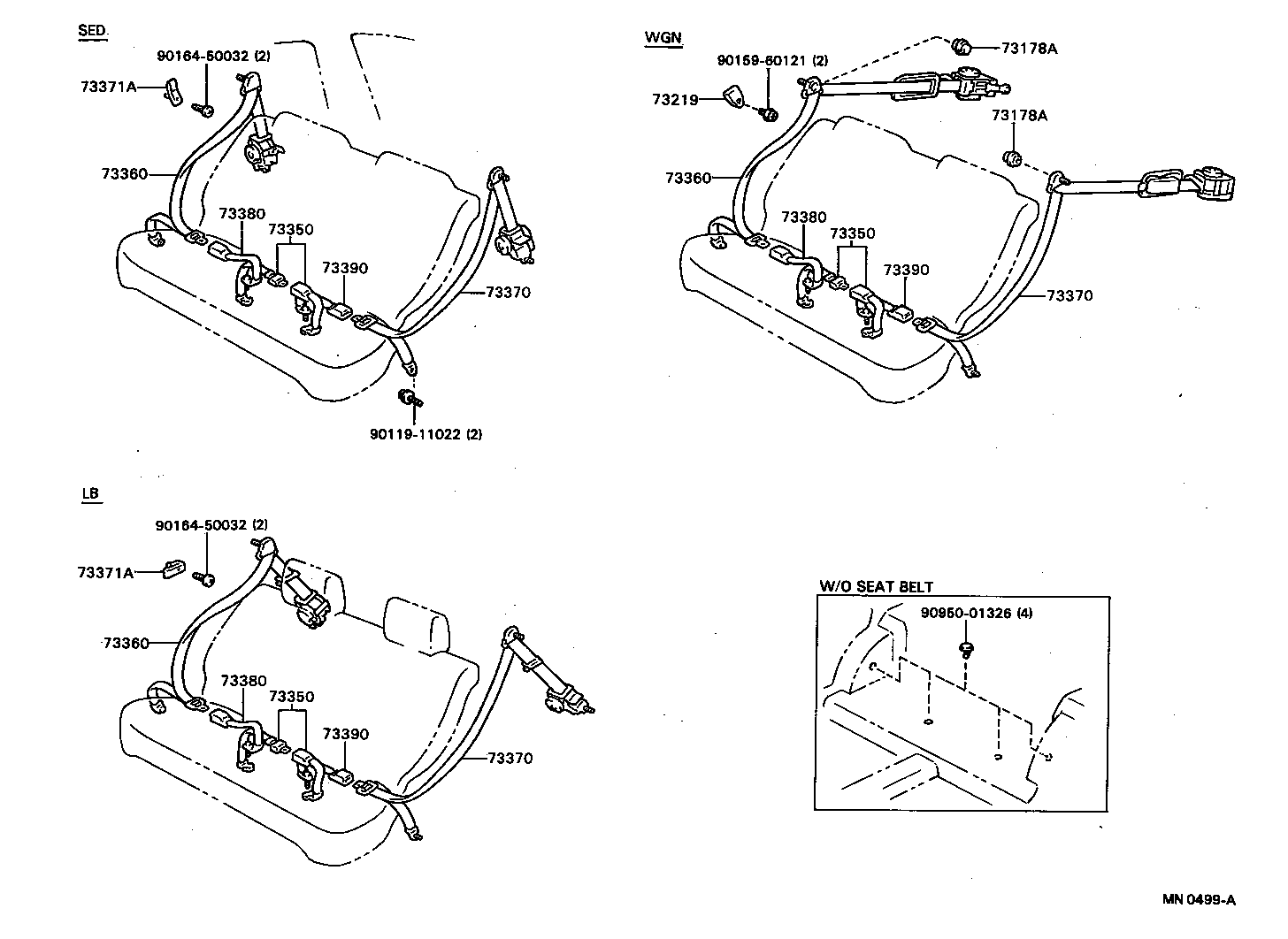 73014-20040-06 PLATE SUB-ASSY, FRONT SEAT BELT INNER ANCHOR, LH product image