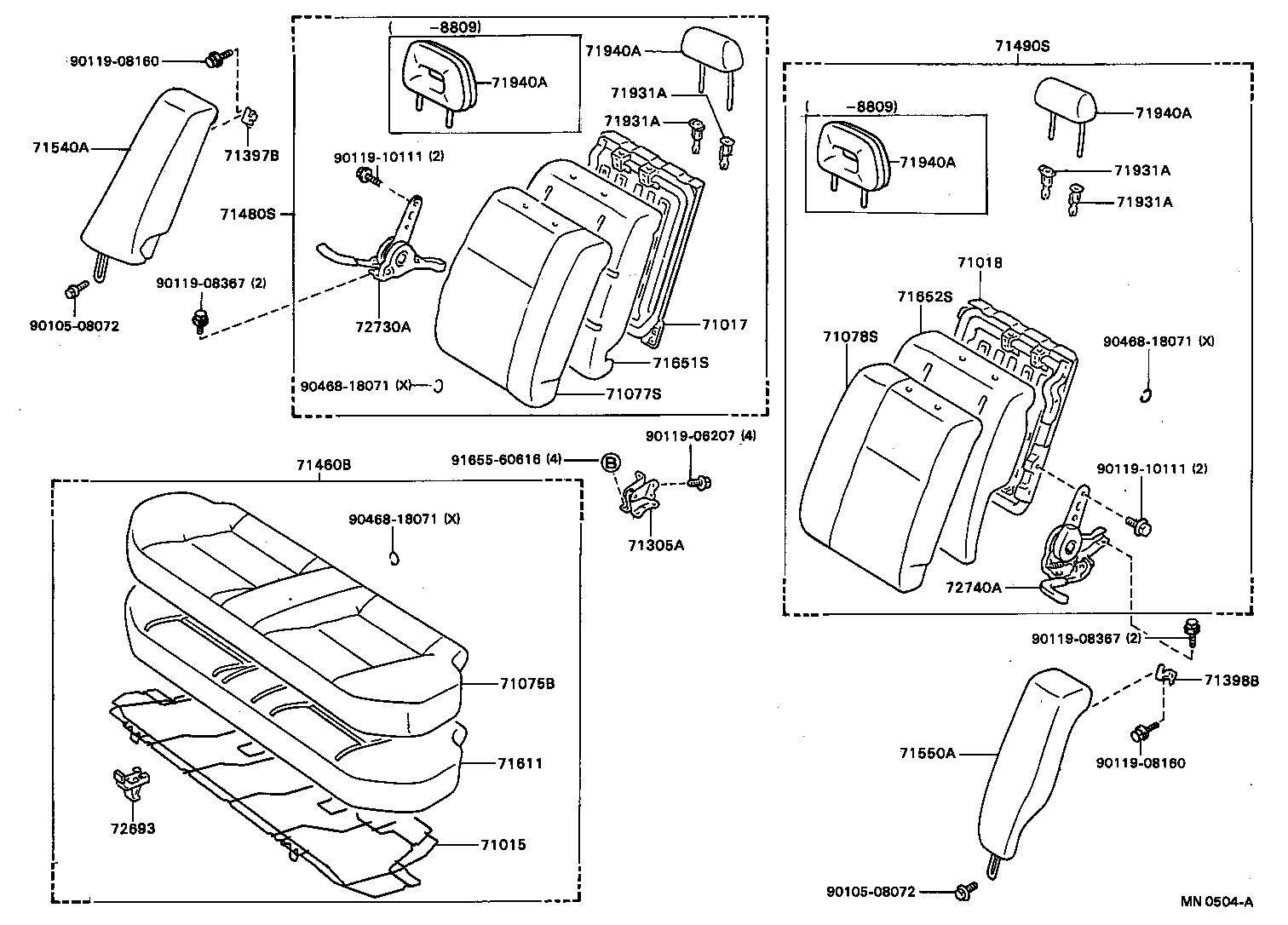 71017-20300 FRAME SUB-ASSY, REAR SEAT BACK, RH product image