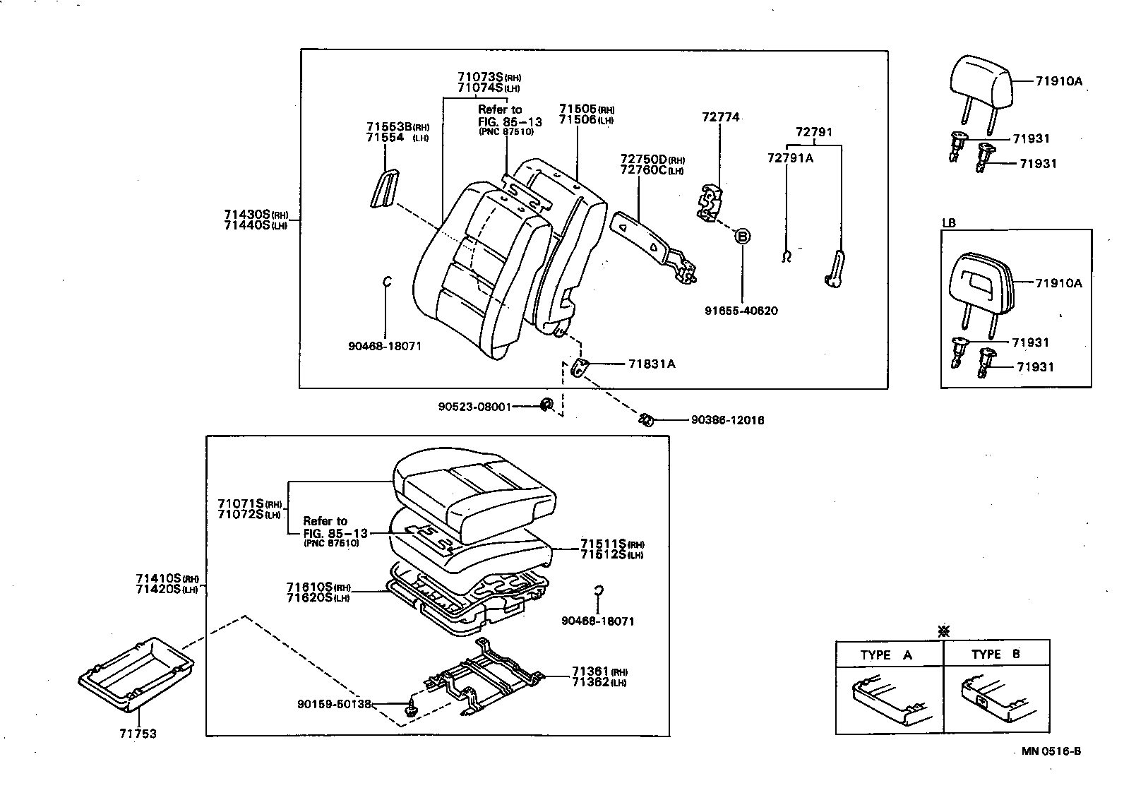 71640-20380 SPRING ASSY, FRONT SEAT BACK, RH(FOR SEPARATE TYPE) product image