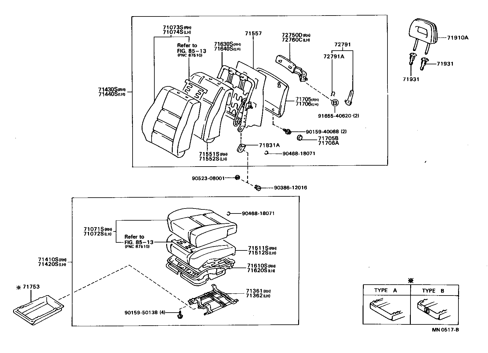 71640-20380 SPRING ASSY, FRONT SEAT BACK, RH(FOR SEPARATE TYPE) product image