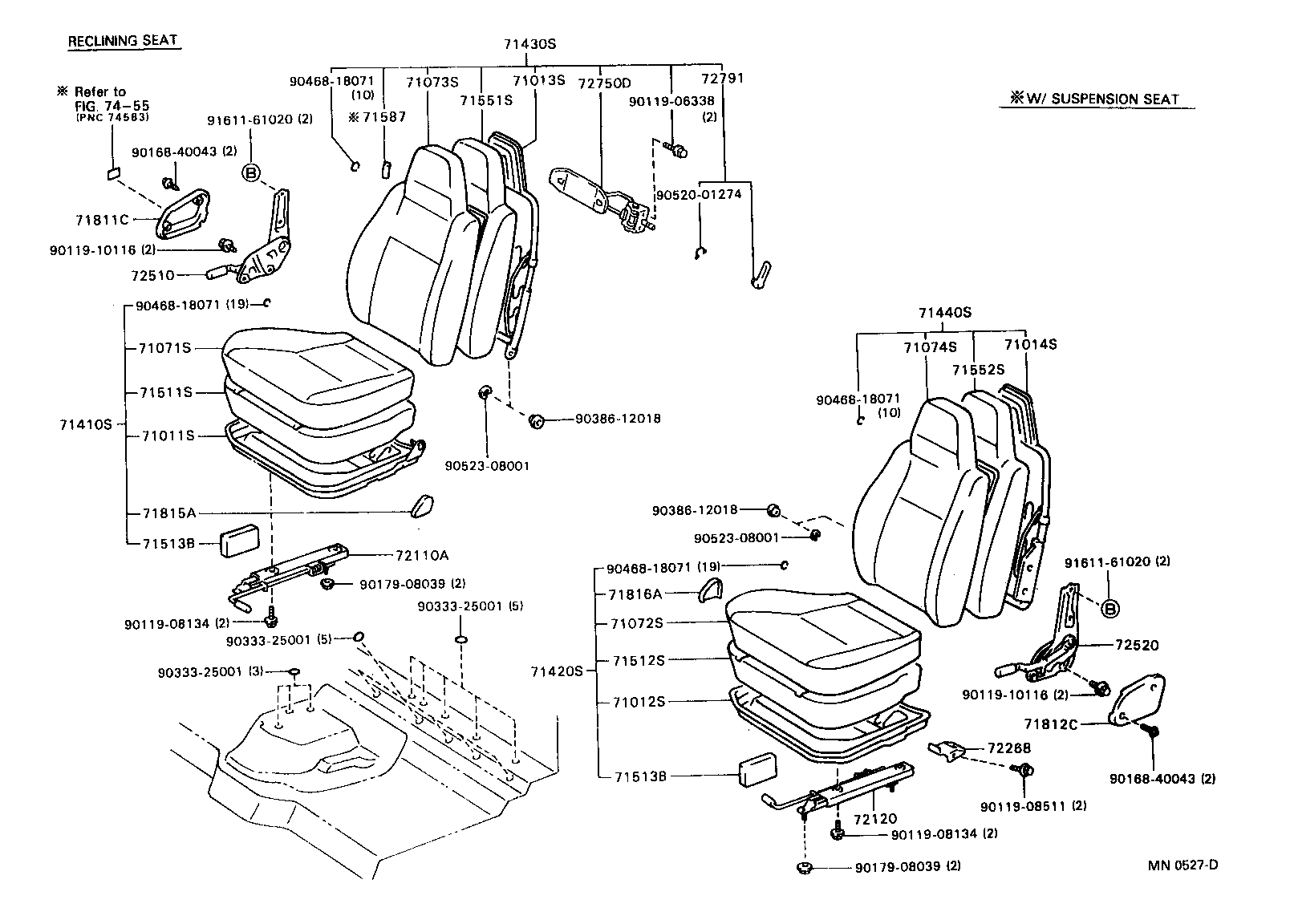 71012-95416 FRAME SUB-ASSY, FRONT SEAT CUSHION, LH product image