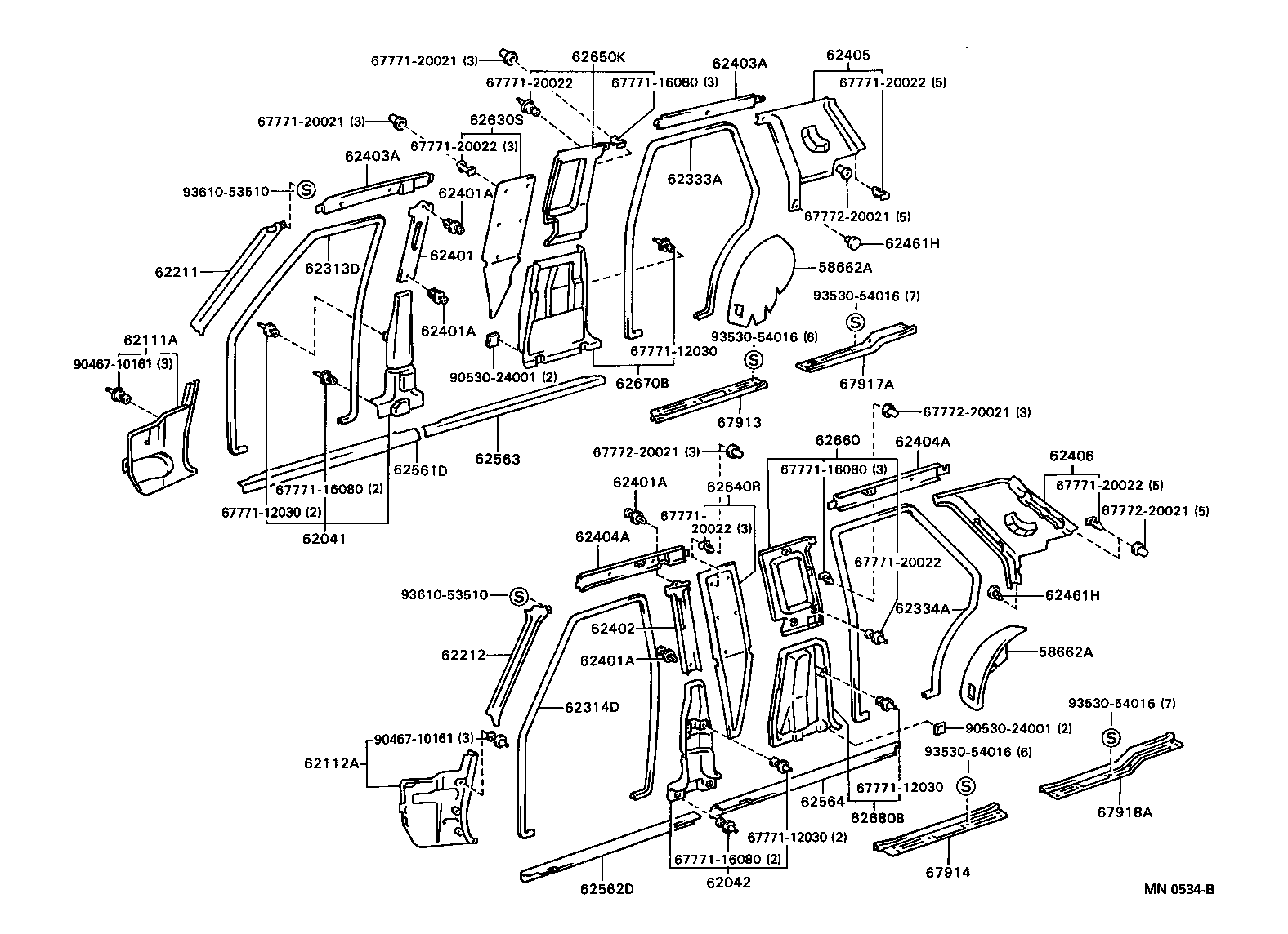 62333-91406-04 TRIM, REAR DOOR OPENING, RH product image