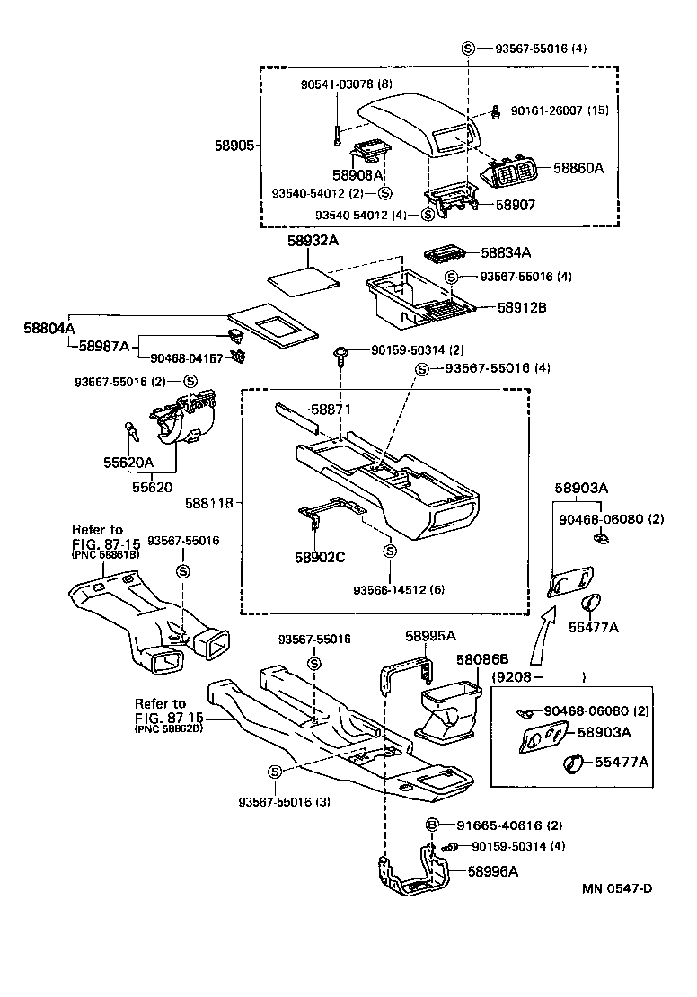 58905-50030-03 DOOR SUB-ASSY, CONSOLE COMPARTMENT product image