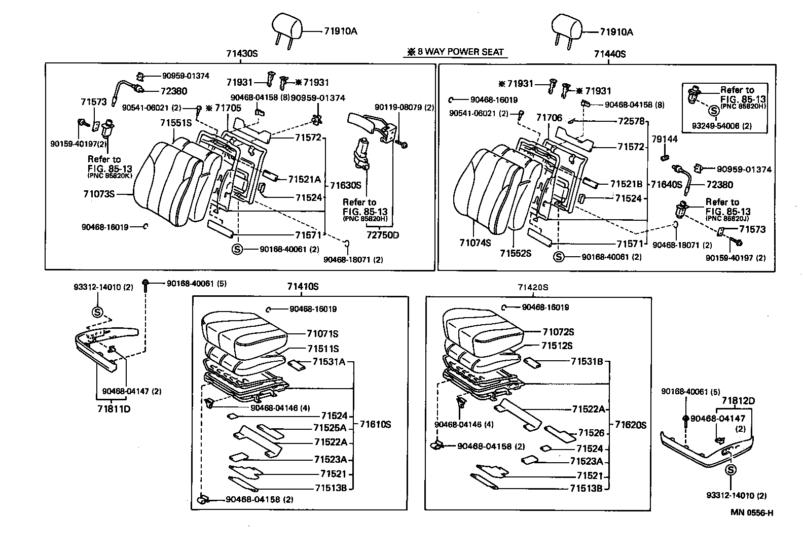 71640-50100 SPRING ASSY, FRONT SEAT BACK, LH(FOR SEPARATE TYPE) product image
