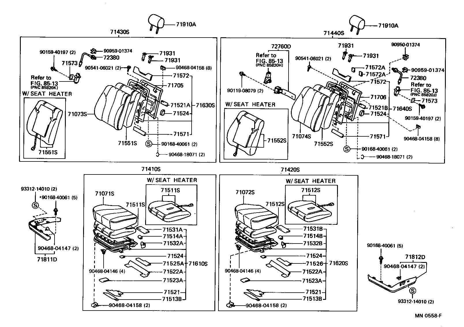 71630-50100 SPRING ASSY, FRONT SEAT BACK, RH(FOR SEPARATE TYPE) product image