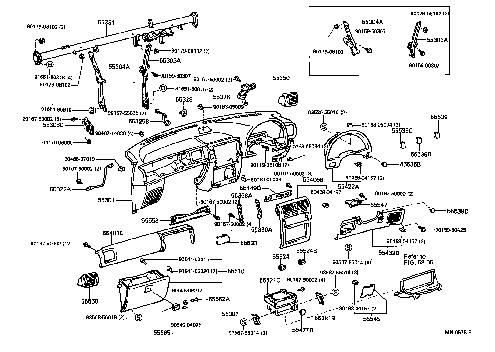 55330-10100 REINFORCEMENT, INSTRUMENT PANEL product image