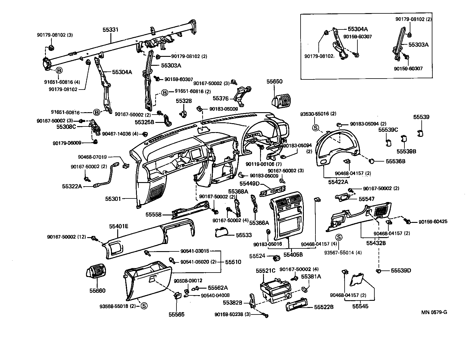 55322-10080 BRACKET, INSTRUMENT PANEL, NO.2 product image