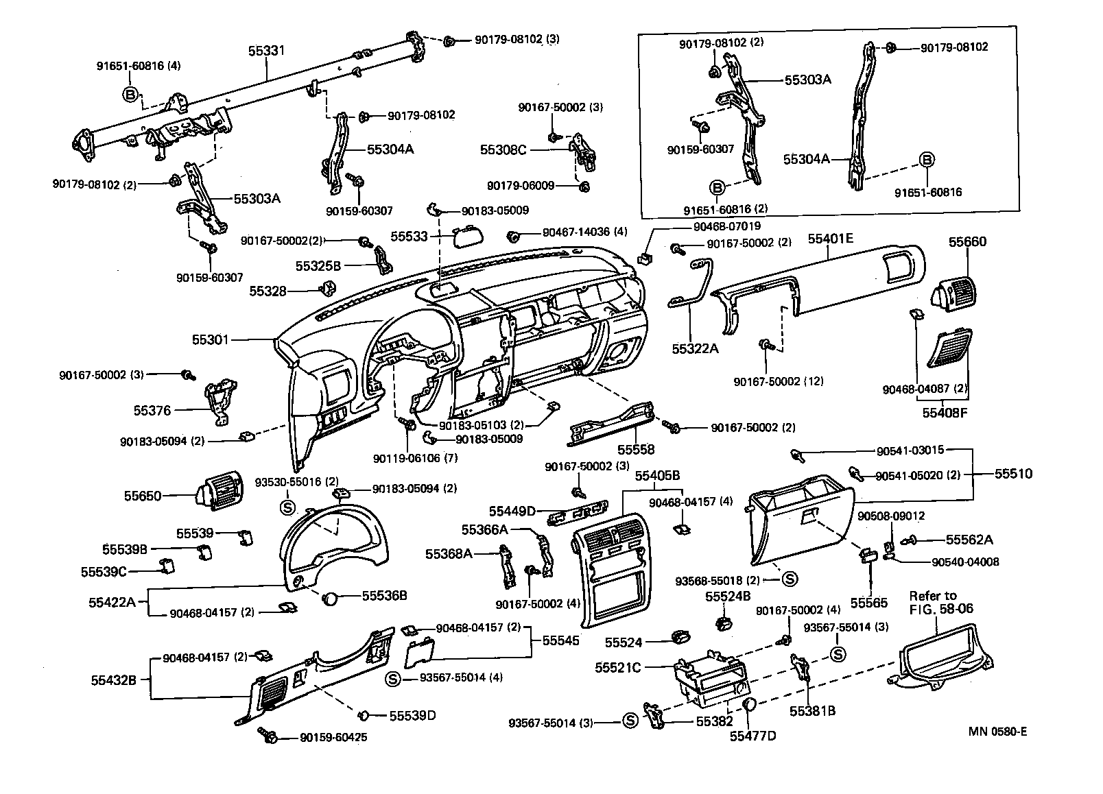 55330-10100 REINFORCEMENT, INSTRUMENT PANEL product image
