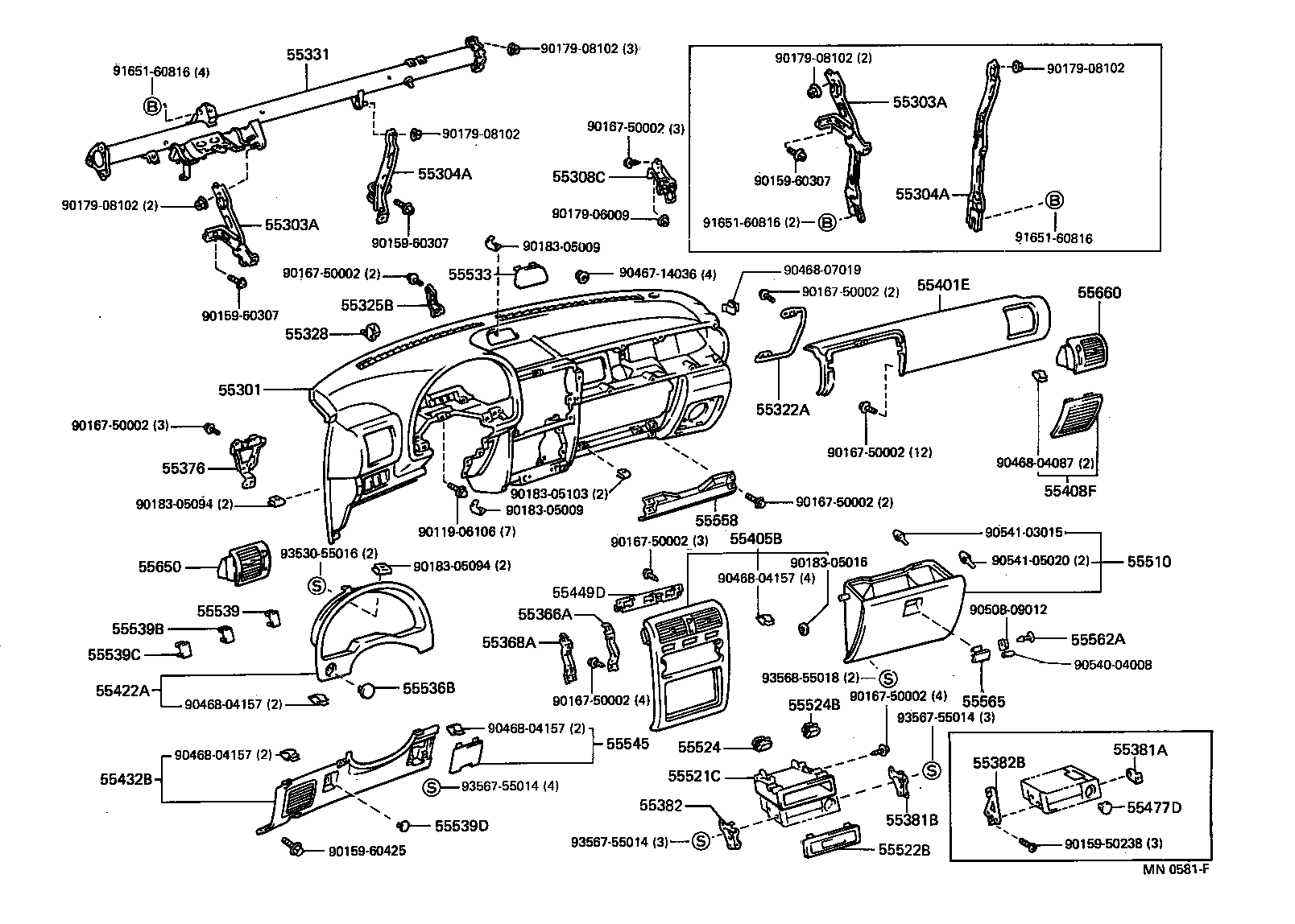 55322-10080 BRACKET, INSTRUMENT PANEL, NO.2 product image