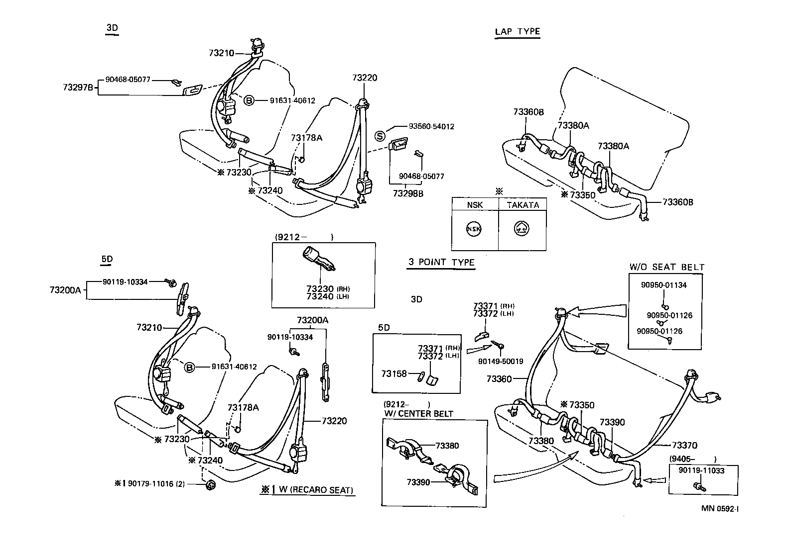 73210-10550-B0 BELT ASSY, FRONT SEAT OUTER, RH product image