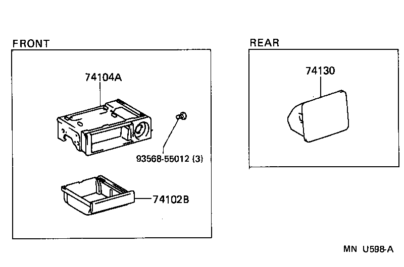 74109-20080-06 RECEPTACLE ASSY, REAR ASH product image