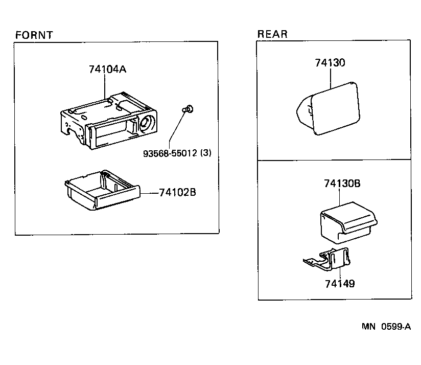 74102-10050 BOX SUB-ASSY, FRONT ASH RECEPTACLE product image