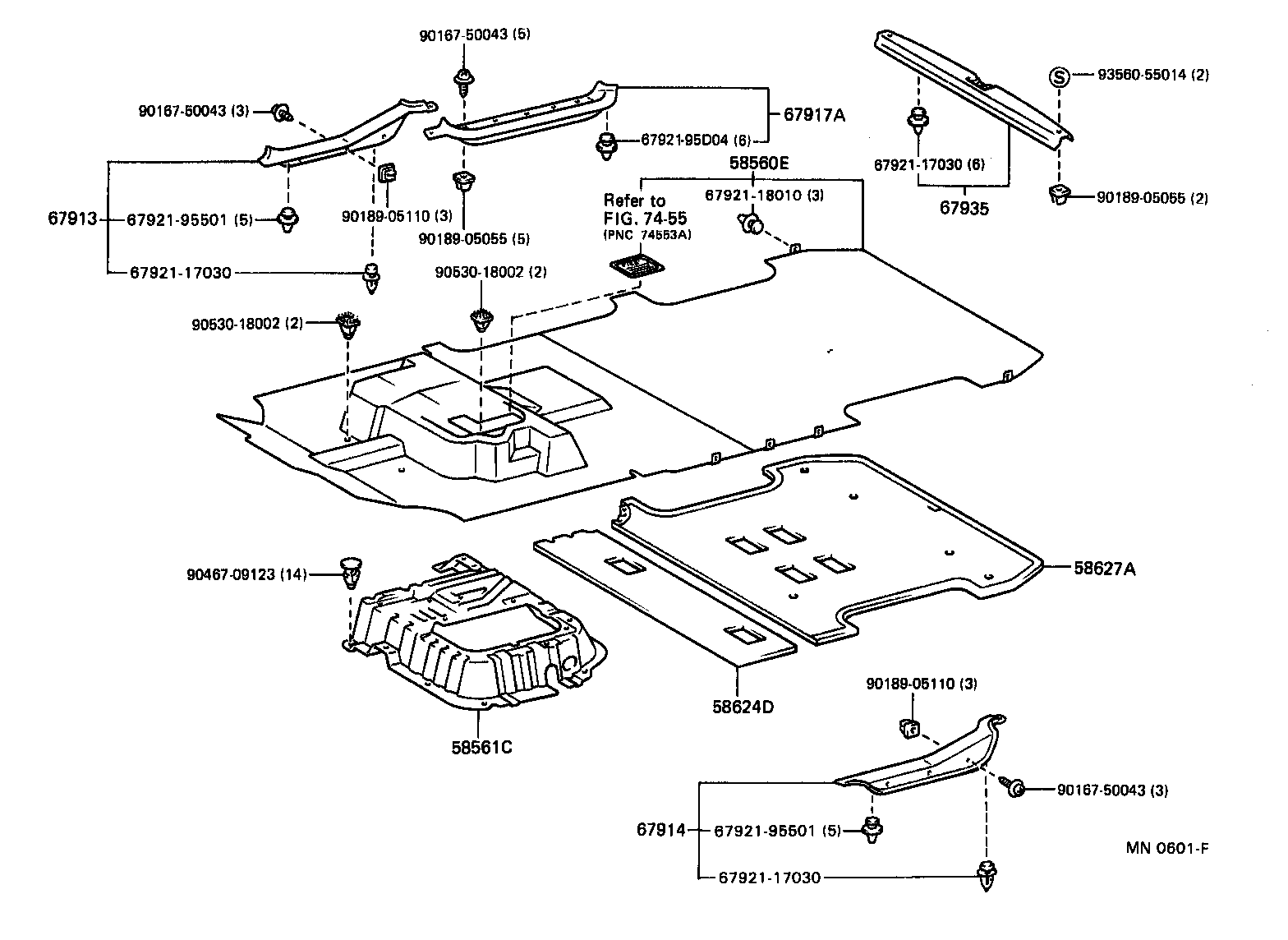 Toyota 58561-95D01 SILENCER, FRONT FLOOR, NO.1