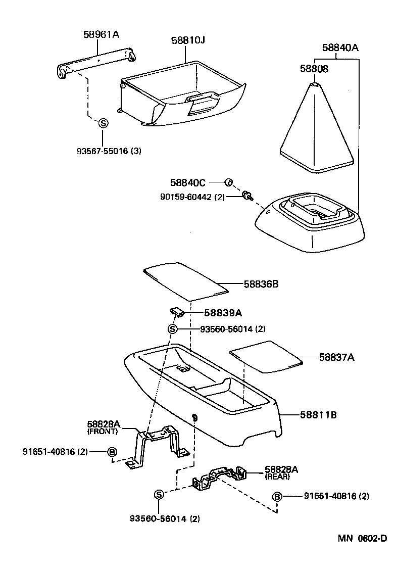 Toyota 58811-28080-B0 BOX, CONSOLE