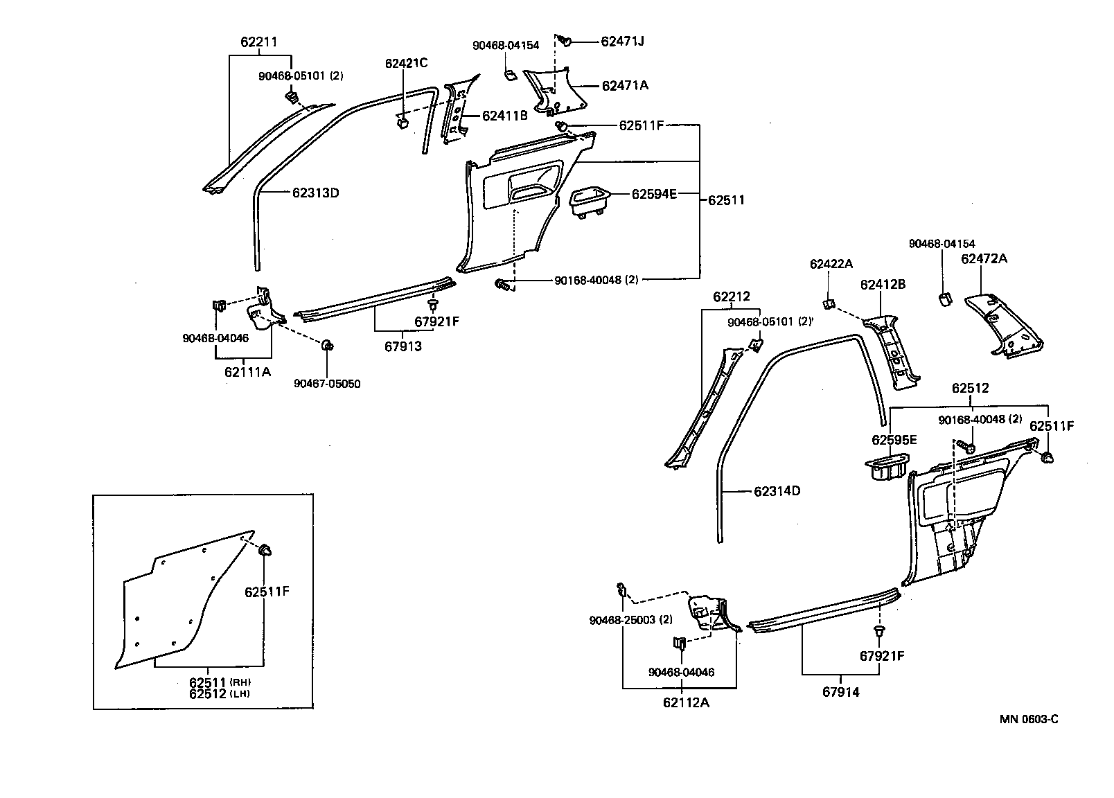 62333-10030-06 TRIM, REAR DOOR OPENING, RH product image