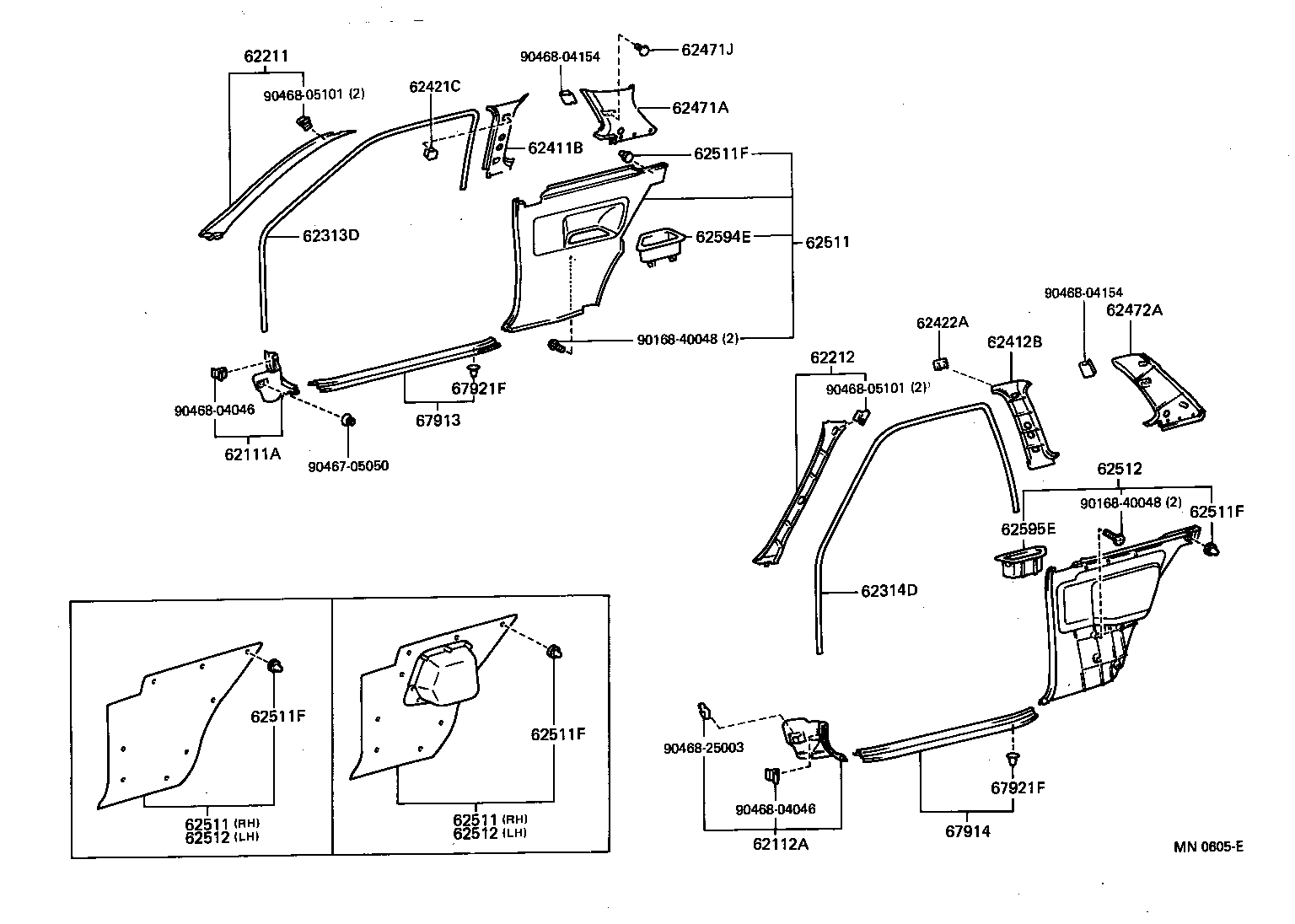 62520-10870 BOARD, QUARTER INSIDE TRIM, LH product image