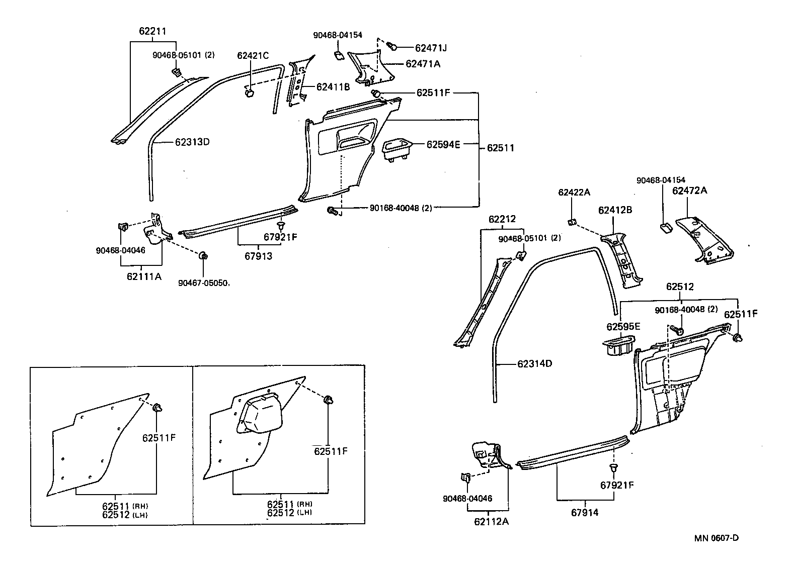 67771-89104 RETAINER (FOR QUARTER INSIDE TRIM BOARD) product image