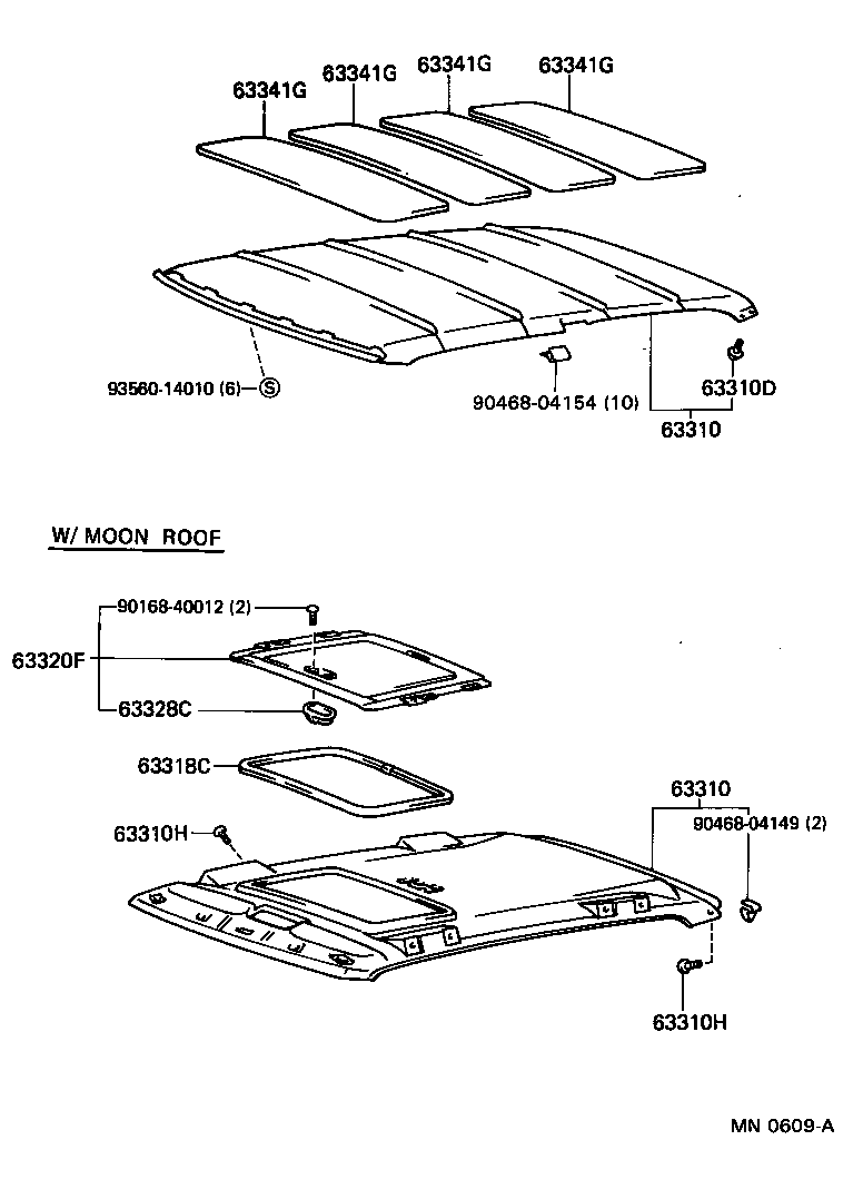63361-10110 SUPPORT, ROOF HEADLINING, NO.1 product image