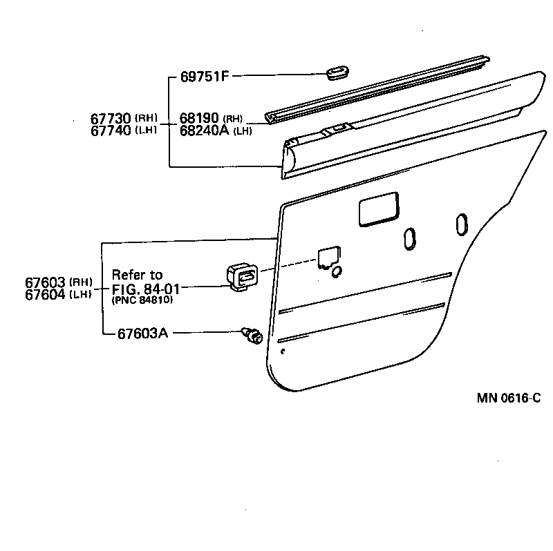 68113-10130 GLASS SUB-ASSY, REAR DOOR, RH product image
