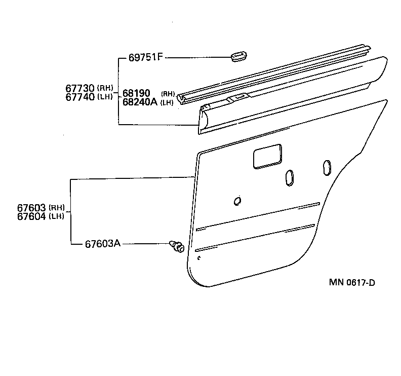 67003-10101 PANEL SUB-ASSY, REAR DOOR, RH product image