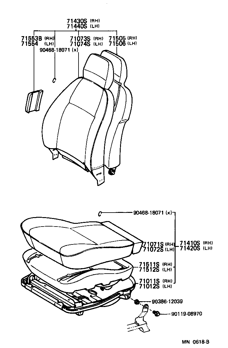 71012-10110 FRAME SUB-ASSY, FRONT SEAT CUSHION, LH product image