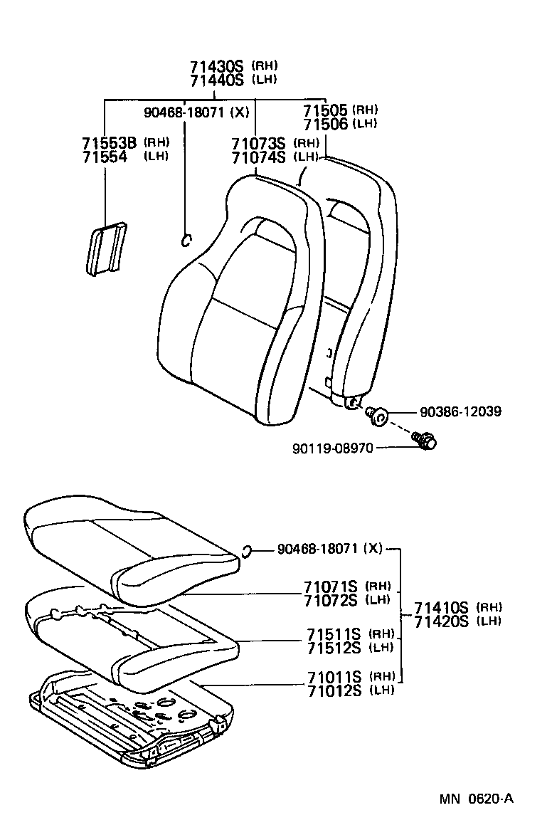 71012-10110 FRAME SUB-ASSY, FRONT SEAT CUSHION, LH product image