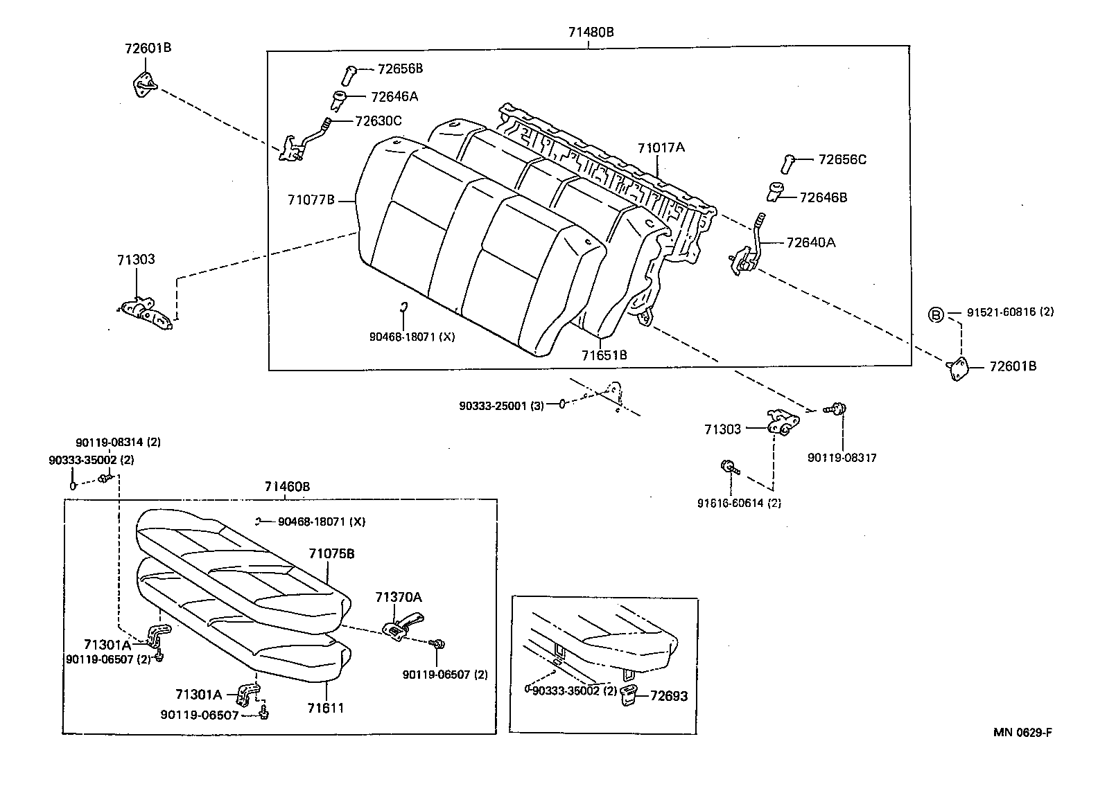 71077-1C751 COVER, REAR SEAT BACK (FOR BENCH TYPE) product image