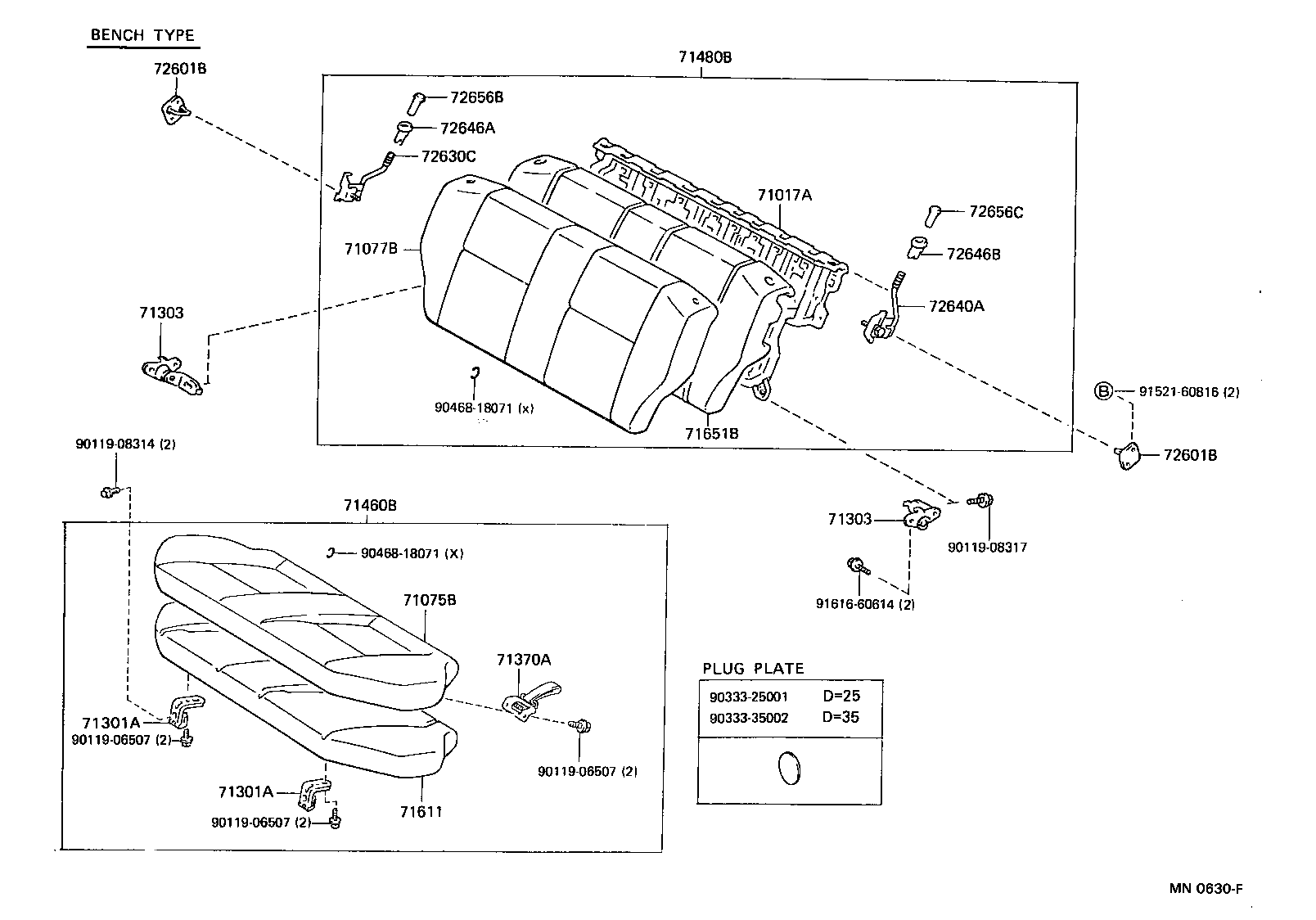 71017-10080 FRAME SUB-ASSY, REAR SEAT BACK, RH product image