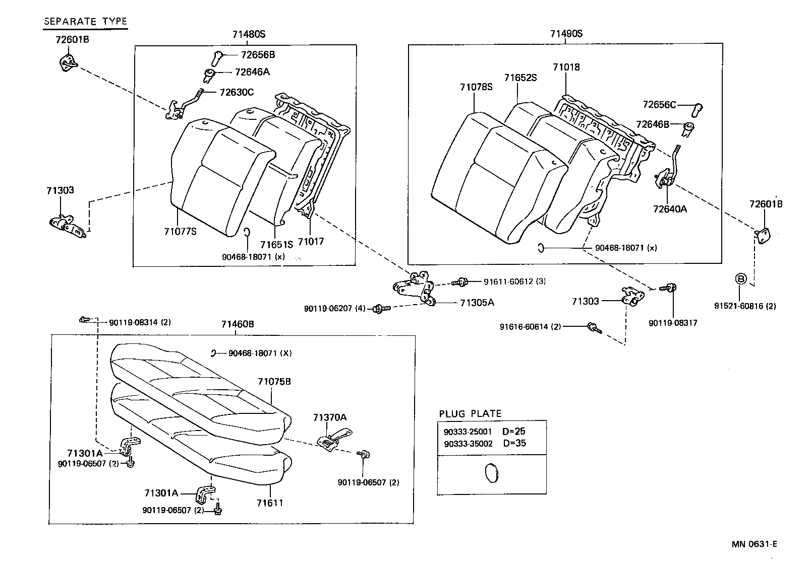 71017-10080 FRAME SUB-ASSY, REAR SEAT BACK, RH product image