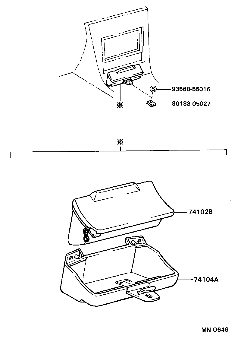 74102-17040 BOX SUB-ASSY, FRONT ASH RECEPTACLE product image