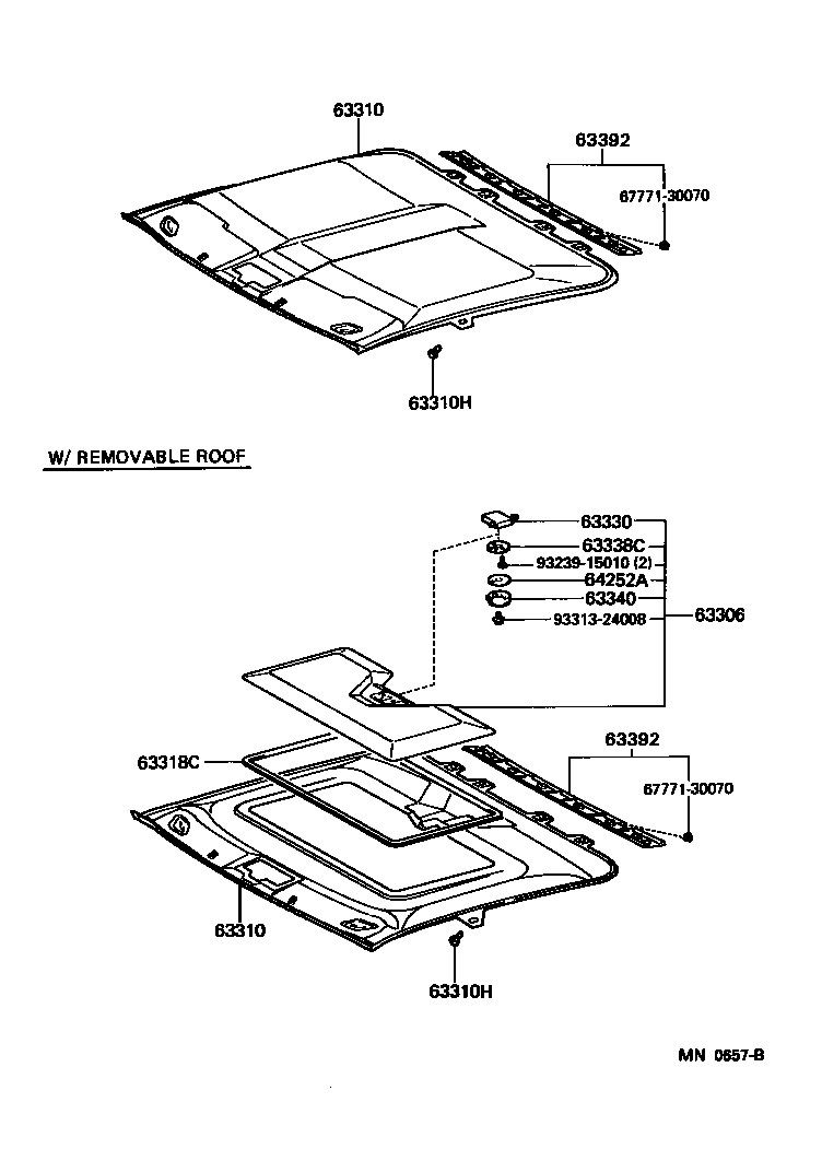 Toyota 63350-17030-01 TRIM SUB-ASSY, SUNSHADE