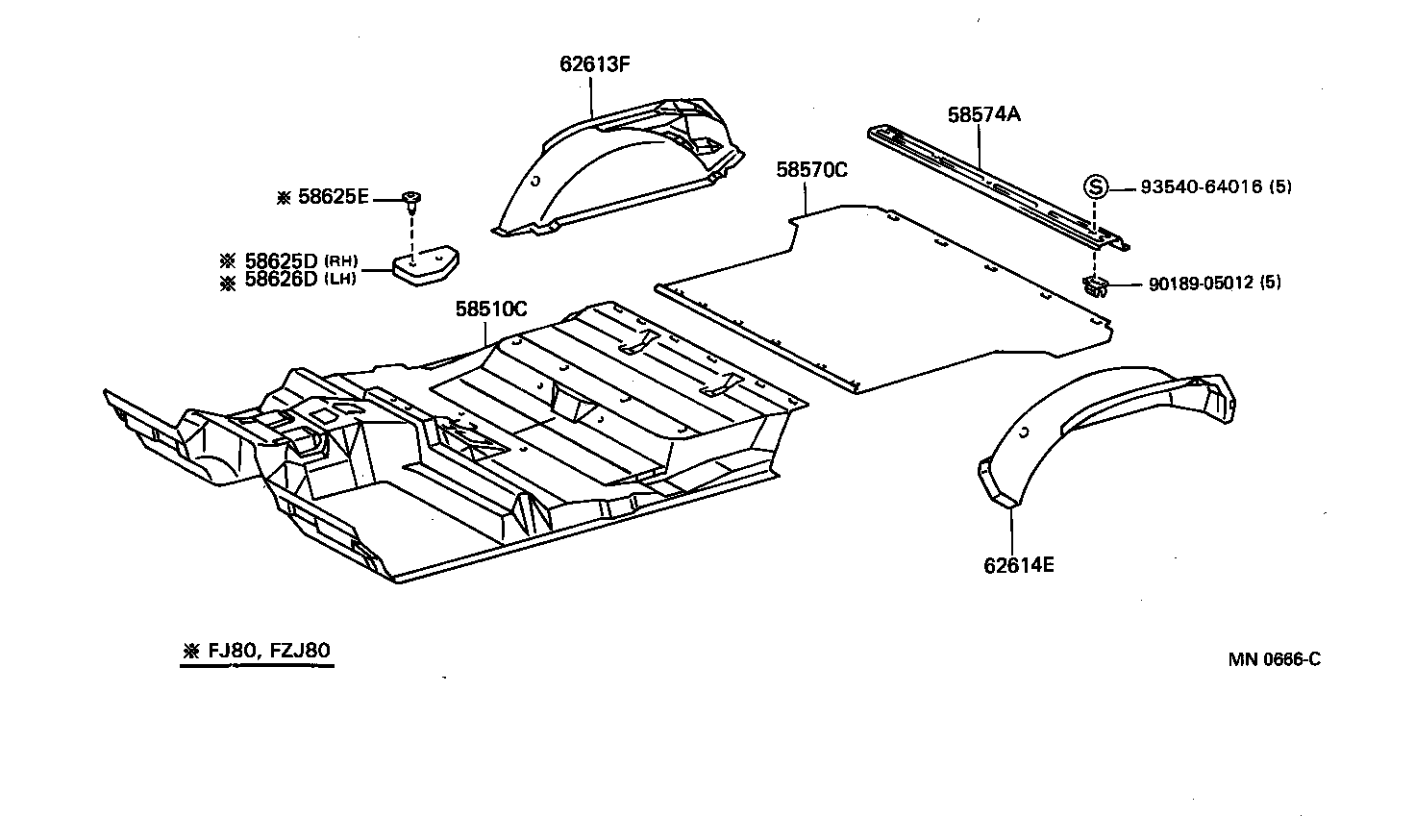Toyota 58510-60122-48 CARPET ASSY, FRONT FLOOR, FRONT