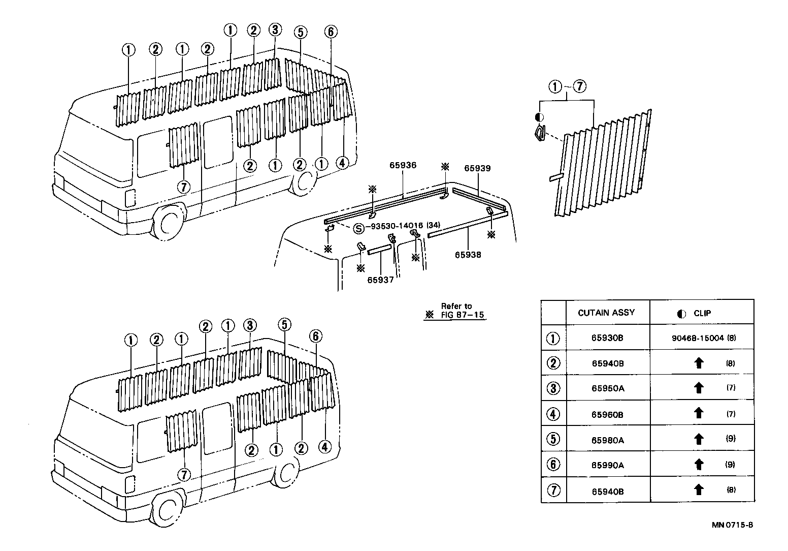 65096-90B01-08 RAIL, CURTAIN, NO.1 product image